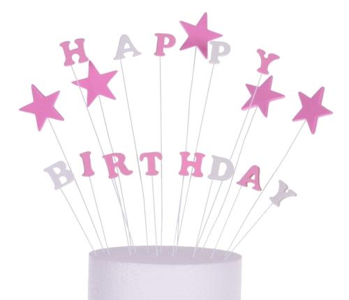 Toppery na Tort Happy Birthday - Gwiazdki