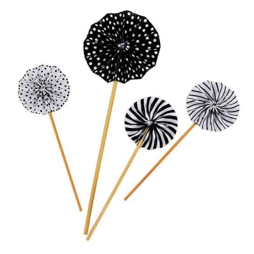 Toppery na tort Kotyliony CZARNE 4 szt topper