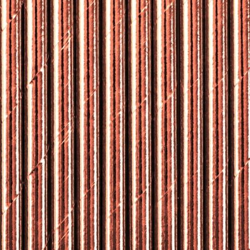 Słomki papierowe Różowe Złoto  250 szt 