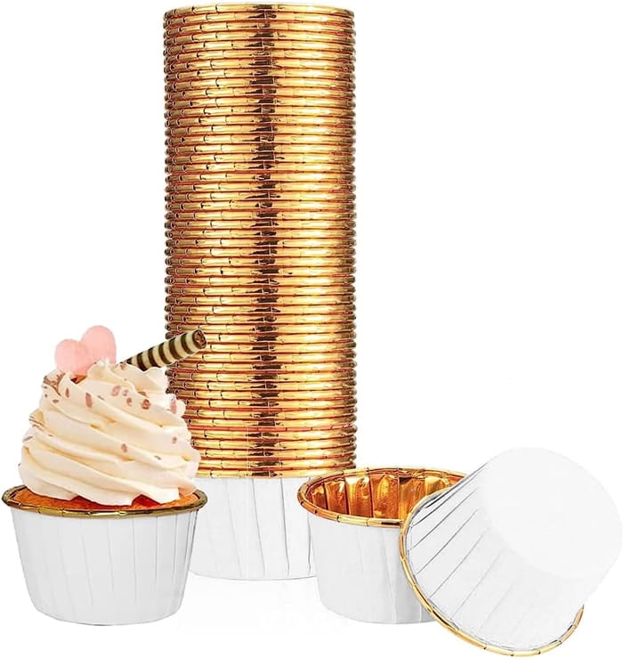 Papilotki kubeczki do muffin babeczek BIAŁO ZŁOTE 50x40 mm / 50 szt-a293de079f2781a7f36f849a4870a3fe
