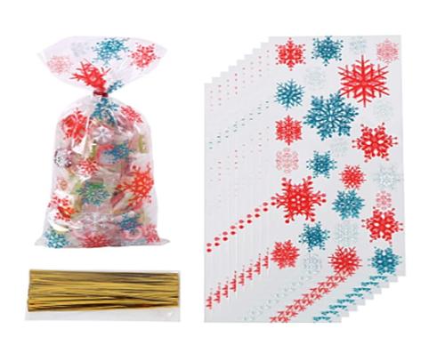Woreczki torebki na ciastka 12x27cm/100szt ŚNIEŻYNKI ŚWIĘTA BOŻE NARODZENIE-12969
