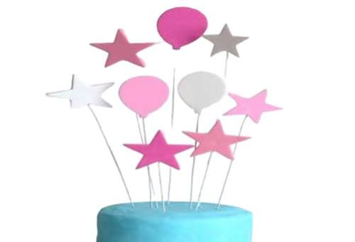 Topper na Tort Baloniki - Gwiazdki toper