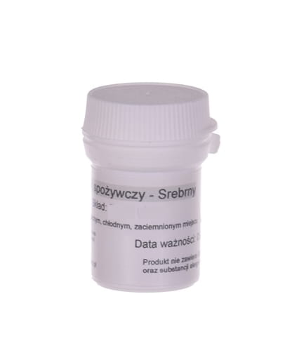 Brokat spożywczy jadalny  SREBRNY 2,5g-b93b6fea3cb178360345a53b09688f94