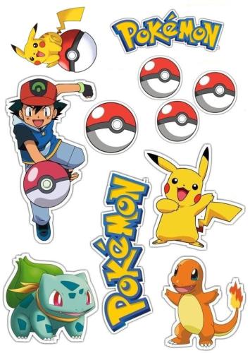 Pokemony na opłatku tortowym