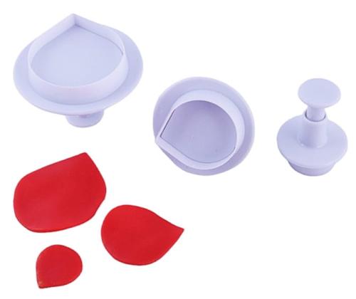 Wycinarka z tłoczkiem  PŁATKI RÓŻY wykrawacz foremka  3szt