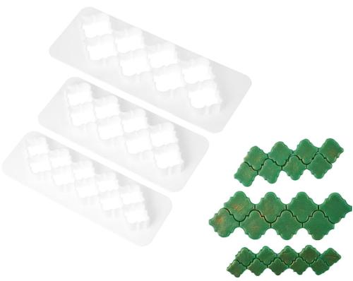 Wykrawacze do masy cukrowej ORNAMENTY foremki 3szt
