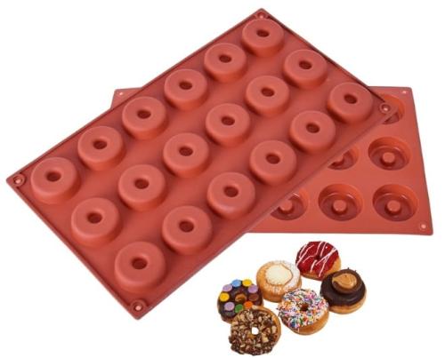 Forma silikonowa do pieczenia Mini Donaty Pączki z Dziurką 18GN