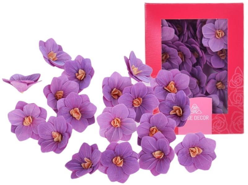 HORTENSJA waflowa fioletowa 18szt kwiat do dekoracji tortów i ciast-9472bee89f2cece6d78dda0aba8dd568