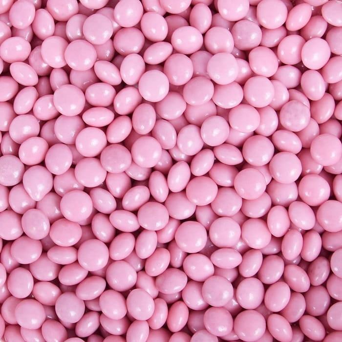 Lentilki czekoladowe różowe posypka 8mm/ 50g-68fa0c4857283aa950be96b8e79feb93