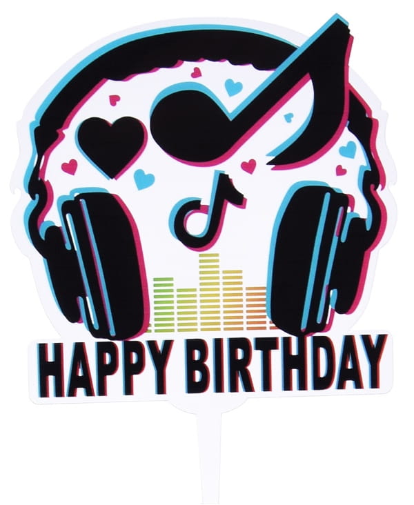 Topper na tort akrylowy Happy Birthday TIK TOK wz1-d3c34610bb9adecb084b4970fba8b8fb