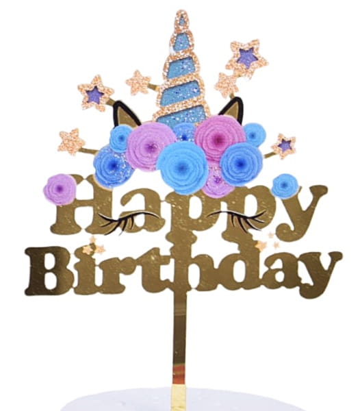 Topper akrylowy na tort Happy Birthday JEDNOROŻEC-69d16f0aa54896d5f1e71d03055eda41