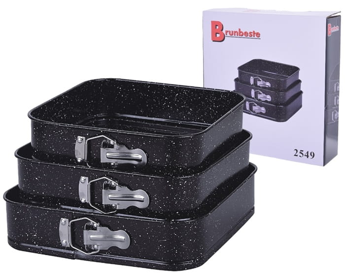 3 szt Tortownica kwadratowa zestaw blacha forma do pieczenia 24/26/28cm-c89b8a10092dd259d184015bd3d72e72