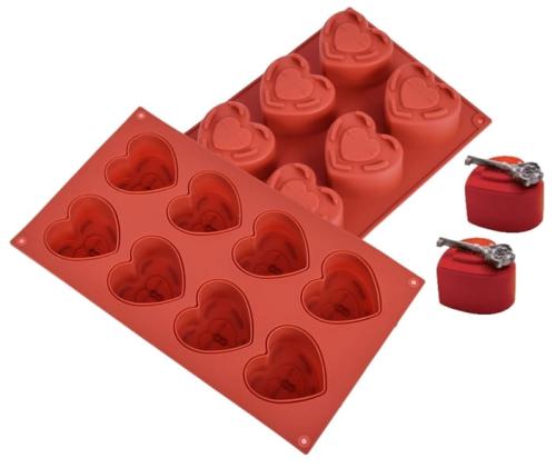 Forma silikonowa do monoporcji SERCE  SERCA 3D z dziurką od klucza 8GN-8f92bbfa974a9ff880785447ac0ef156