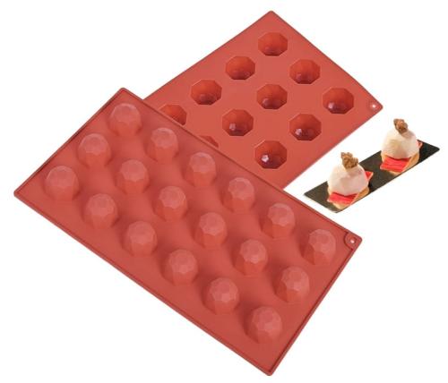 Forma silikonowa do monoporcji czekoladek deserów DIAMENT 18 gniazd
