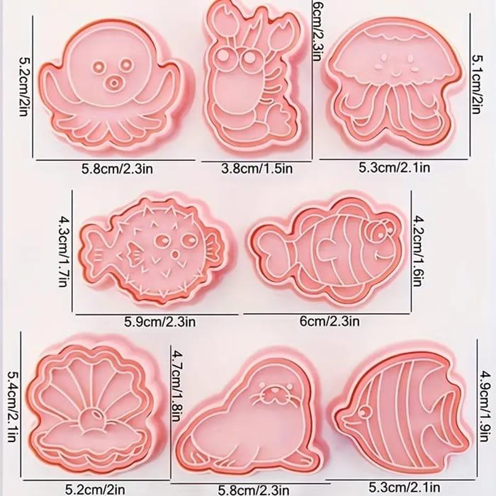 Wykrawacze ze Stemplem ZWIERZĄTKA MORSKIE MORZE RYBY foremki 8szt-117775b3e5f9391c4b6f0a7508dc38a5