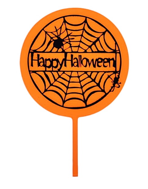 Topper akrylowy na tort HAPPY HALLOWEEN wz3 pajęczyna-765d5a7a0f0870abb6aee9d1323c18ae