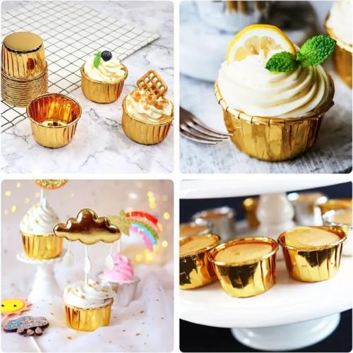 Papilotki na muffiny babeczki  kubeczki ZŁOTE 50x40 mm / 50 szt-9b42150467c8b156dae36e57bdde7fe2