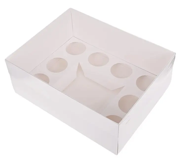 Pudełko na Bento Box XL 33x26x13cm biało-transparentne na muffiny i torcik-8e8fba05cb16a7aed06ec354842e3dd0