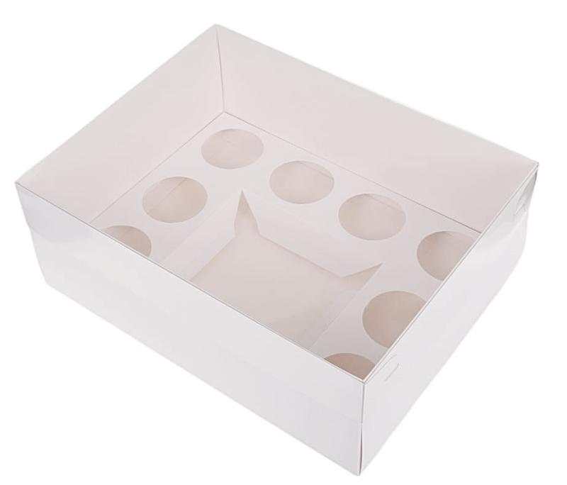 Pudełko na Bento Box XL 33x26x13cm biało-transparentne na muffiny i torcik-8e8fba05cb16a7aed06ec354842e3dd0