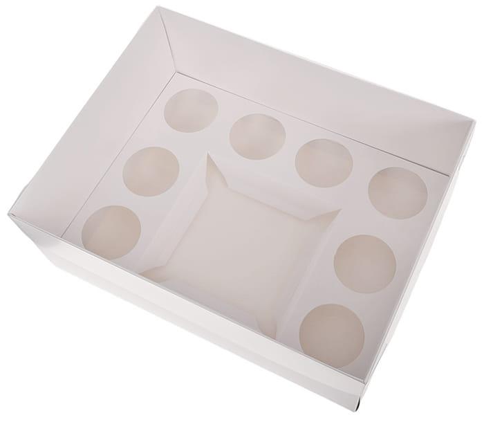 Pudełko na Bento Box XL 33x26x13cm biało-transparentne na muffiny i torcik-f719a07f314fcf0592b83705031ab058
