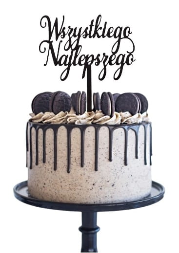 Topper na tort WSZYSTKIEGO NAJLEPSZEGO akrylowy czarny-079dcaed04ad903c44d5c551f4aeebbb