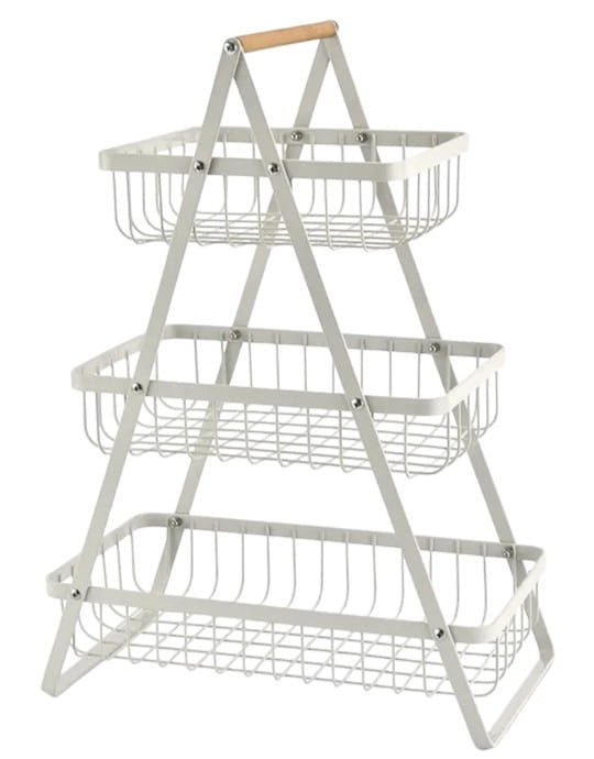 Patera Koszyk TRZYPOZIOMOWY na owoce warzywa metalowy biały 3 poziomy-5d3471a85e5584b0739af0d28064a556