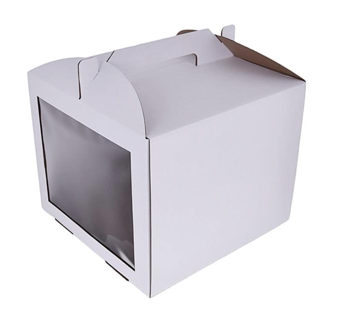 Pudełko na tort 30x30x25cm białe z oknem i uchwytem MOCNE 3W-9628cb3091c2fe96adc2bba055cb8835