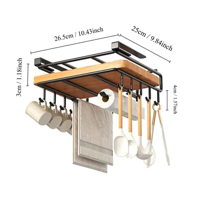 Uchwyt podszafkowy na deskę do krojenia ręczniki kubki organizer kuchenny-26039abe5cdaa02471adf59ad6157f3e