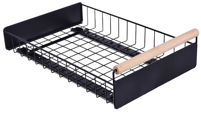 Metalowy organizer kuchenny łazienkowy wysuwany szuflada czarny 38x24x9cm-a56dc02d645ee0513e4d153f9d128c4f