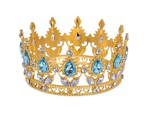 Ozdoba na tort KORONA złoto turkusowa topper 8cm-0dfaac6e03046a475a372506505079a4