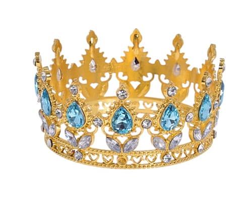 Ozdoba na tort KORONA złoto turkusowa topper 8cm-0dfaac6e03046a475a372506505079a4