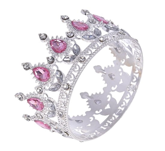 Ozdoba na tort KORONA srebrno różowa topper 8cm-68d06229f79bbffbcee4f8611642346b