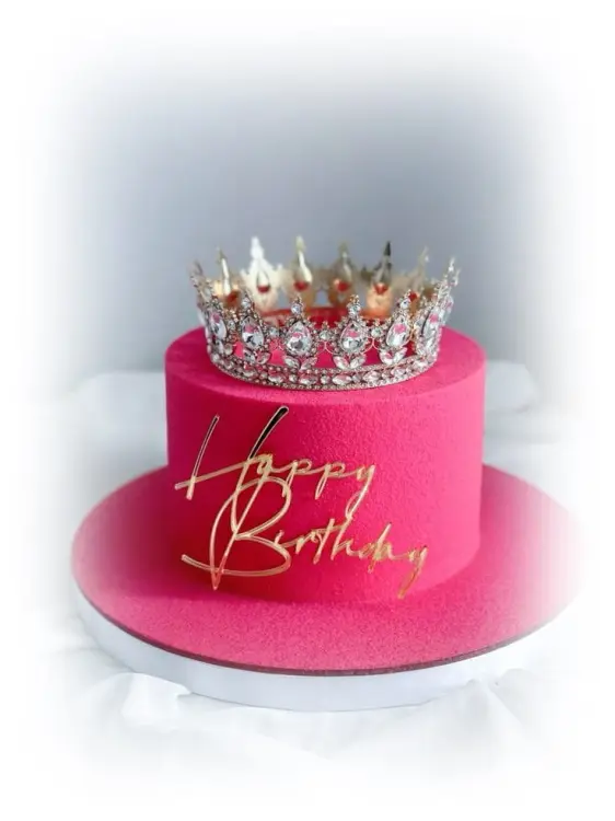 Ozdoba na tort KORONA złoto różowa topper 8cm-6e3aa92a03dab644d9d7e372594a562a