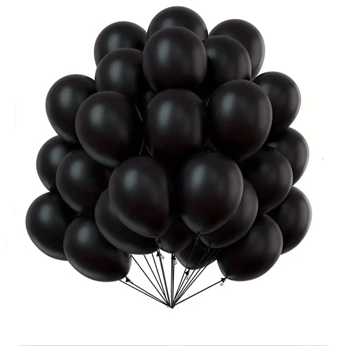 Balony urodzinowe czarne 30cm  100szt-d1a6bbfea9da558ad1563add8d0d5fc3