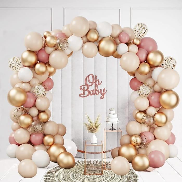 Girlanda balonowa różowo złota zestaw 102szt balony taśma-5f688cb9097be9f44c29cd9c8c3eee91