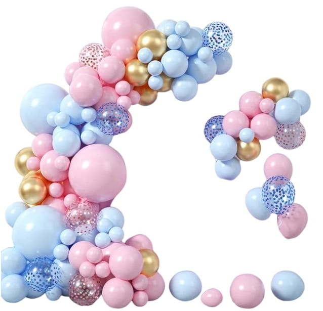 Girlanda balonowa niebiesko różowa zestaw 106szt balony taśma-3d399045114279875631e0f00b1ffd95