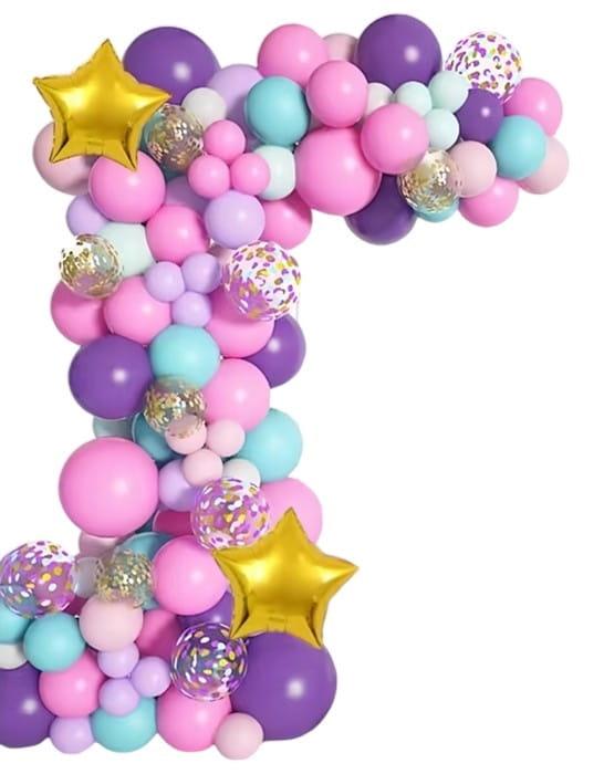 Girlanda balonowa fioletowo różowa zestaw 127szt balony taśma-57724e7a7aa03c778c50438d94f8b223