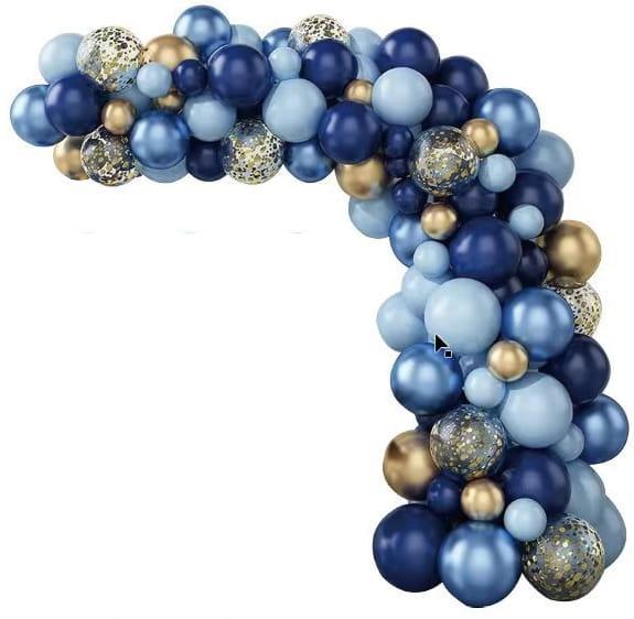 Girlanda balonowa granatowo niebiesko złota  zestaw 133szt balony taśma-9679cd8130d46755d4543ba7f665bc29
