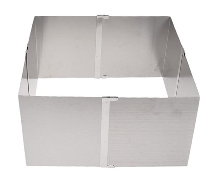 Rant regulowany wysoki 15cm prostokątny 15x15/28x28cm forma blacha do pieczenia-dc88bdb53e52a3d8fada56ac03f6c77a