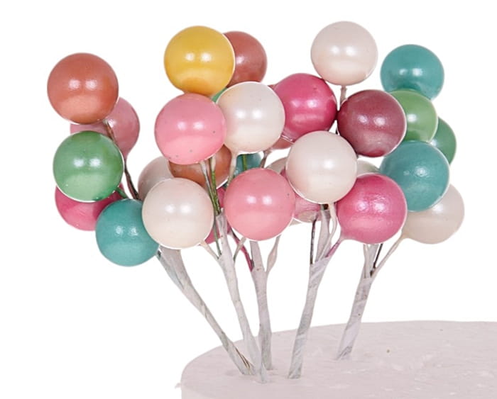 Dekoracja na tort Kuleczki na Piku mix kolor topper gałązka 5szt-9099a572eaa0912a1f6ea30553a2b49c