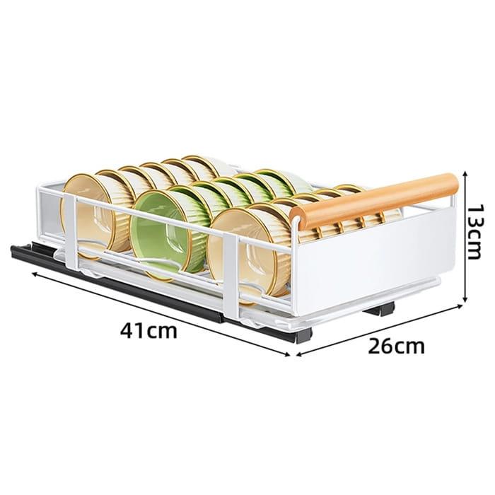 Metalowy organizer kuchenny z ociekaczem łazienkowy wysuwany szuflada biały 41x26x13cm-f71056dd2de91335b98c67bb3018c500