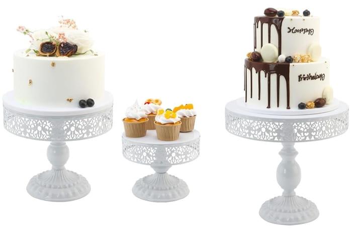 Zestaw 3 pater białych na nodze słodki stół ciasto muffiny tort patera-2db2ddb74106900747ed77f91c8289aa