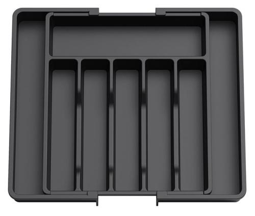 Wkład do szuflady organizer na sztućce rozsuwany czarny 38x57cm-459d2755c3efcc8b80548727a7c20511