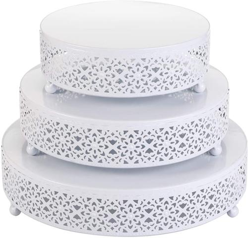 Zestaw 3 pater białych na słodki stół ciasto muffiny tort patera-f9044877e9a82945843581e324868454
