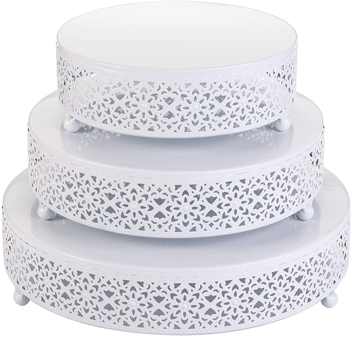 Zestaw 3 pater białych na słodki stół ciasto muffiny tort patera-f9044877e9a82945843581e324868454