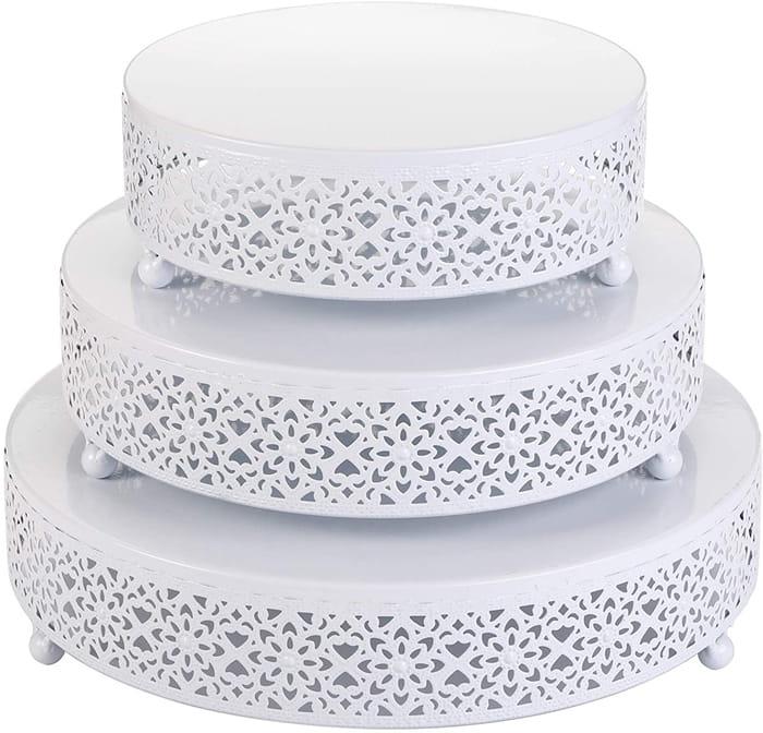 Zestaw 3 pater białych na słodki stół ciasto muffiny tort patera-f9044877e9a82945843581e324868454