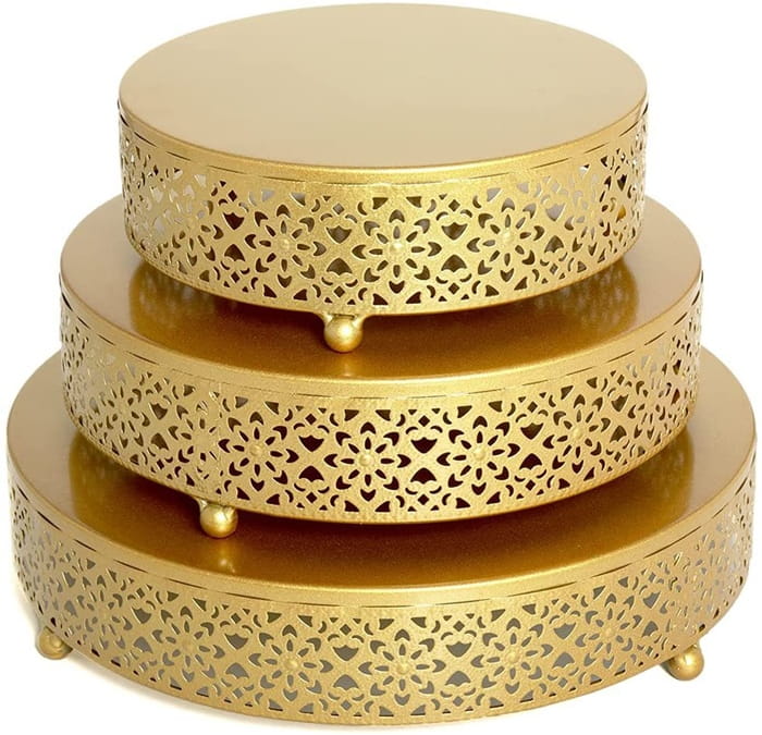Zestaw 3 pater złotych na słodki stół ciasto muffiny tort patera-8fc4bd03cc49027756362593b5bd5c99