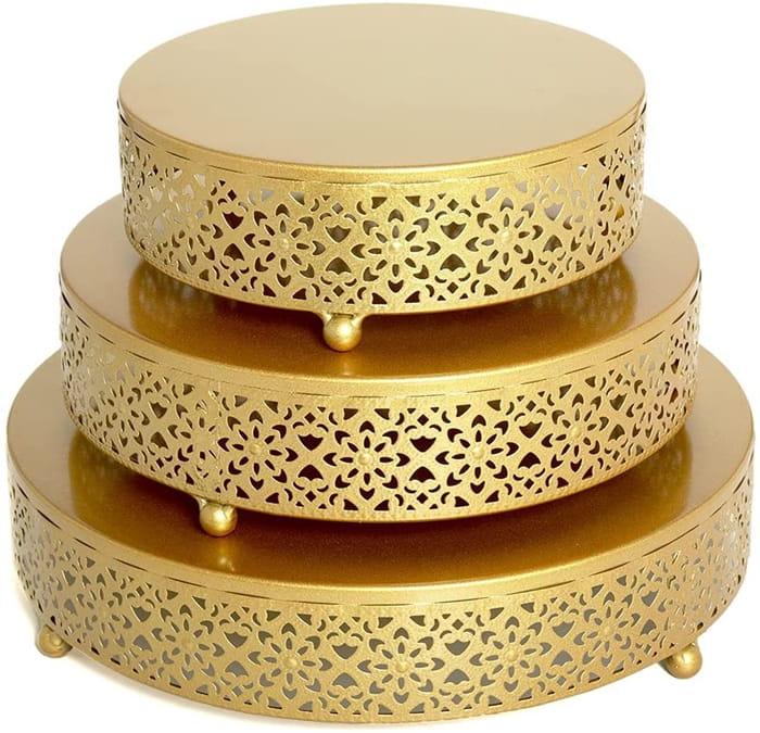 Zestaw 3 pater złotych na słodki stół ciasto muffiny tort patera-8fc4bd03cc49027756362593b5bd5c99