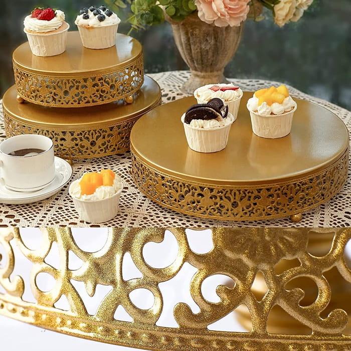 Zestaw 3 pater złotych na słodki stół ciasto muffiny tort patera-e5dbfca9278342715902d70aa6a1f3bf
