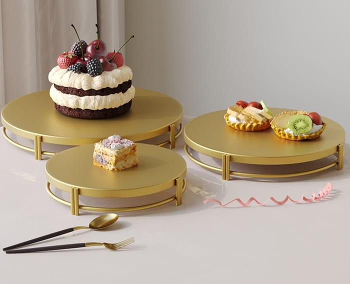 3X Zestaw  pater złotych na słodki stół ciasto muffiny tort patera-96dd1c60d2f574c08698323abcfb5267
